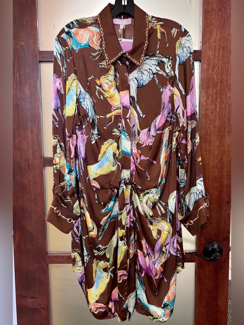 Horse-Print Shirt Dress